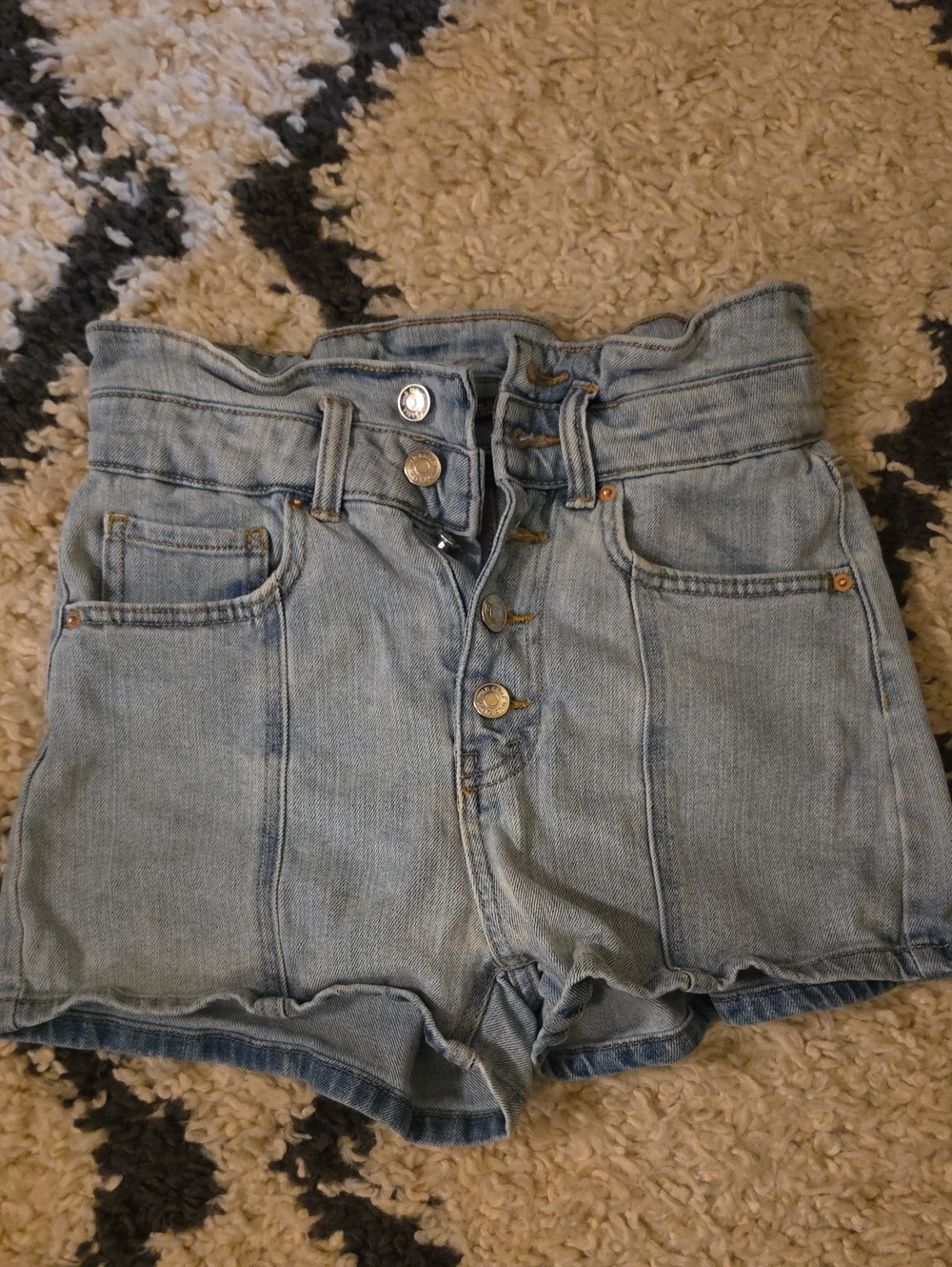 wild fable Light Blue High-Waist Button-Front Denim Shorts